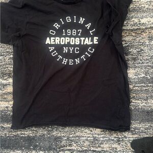 Aeropostale Black Tee with White Graphic